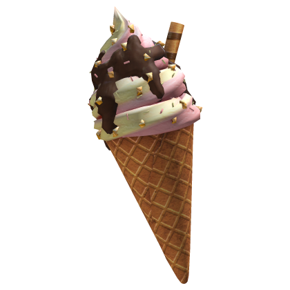Drizzle Sprinkle Swirl Ice Cream Cone Neapolitan Roblox item