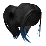 Long Pigtails in Black with Blue Ombre