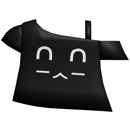 cute bunny kaomoji off shoulder shirt in black Roblox item