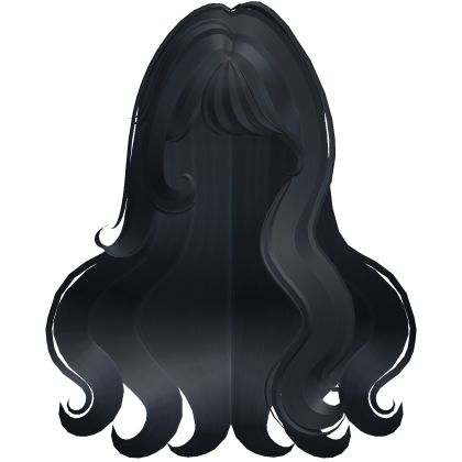 ♡ Cute Fluffy Wavy Hair w/ Bangs (Dark Blue) Roblox item
