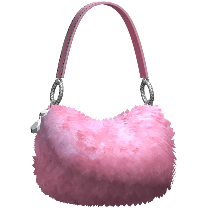 Cute Pink Y2K Gyaru Fluffy Fur Handbag • DD33 Roblox item render