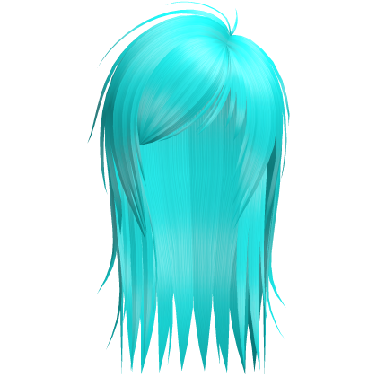 cute messy side part scene hair in blue Roblox item