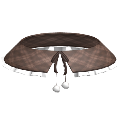 brown plaid soft winter cute pompom shawl