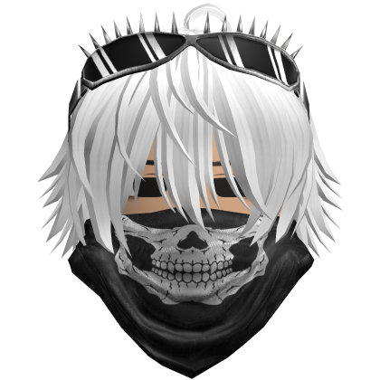 Emo Vkei Skull Bandana Hair White Roblox item