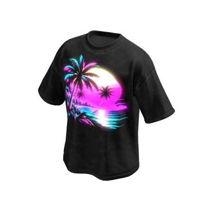 [Emissive] Sunset Black Wash Oversized Shirt
