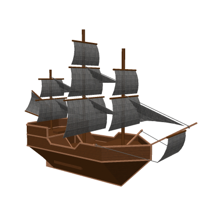 Grand Sailing Ship With Sails and Masts
