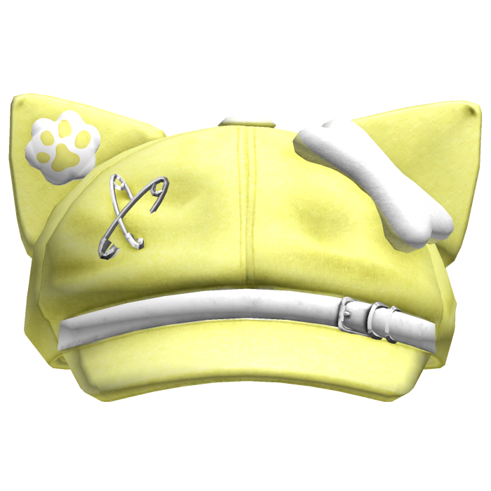Pastel Butter Yellow Kawaii Cat Beret