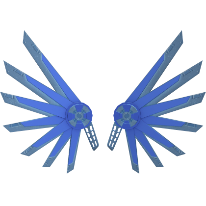 futuristic blue mechanical wings