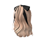Blonde Hair Black Ribbon