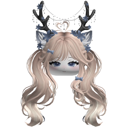 Ethereal Christmas Fairy Fawn Pigtails w/ Antlers
