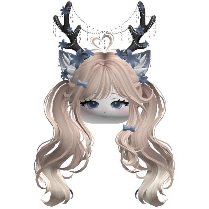Ethereal Christmas Fairy Fawn Pigtails w/ Antlers