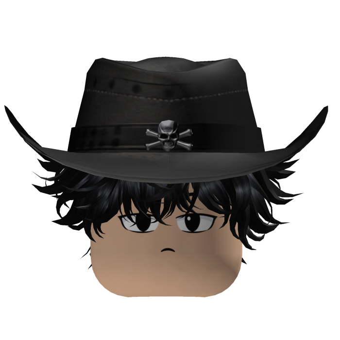 Black Emo Y2K Cowboy Hair