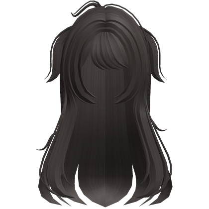 shy anime moe hair w side pigtails dark brown