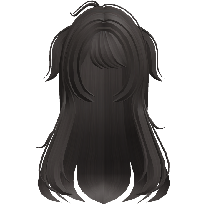 shy anime moe hair w side pigtails dark brown