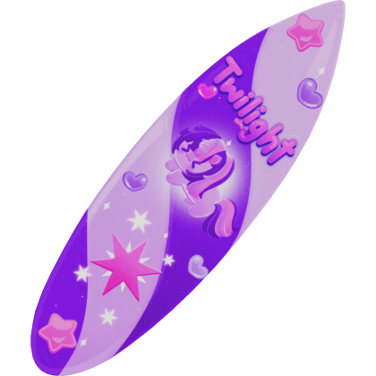 . ‿ ♡ cute twilight sparkle pony surf board ⊹ . ୨୧ Roblox item