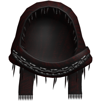 1.0 dark red punk vkei chained hood headscarf wrap Roblox item