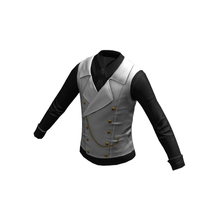Formal Shirt w/ Vest & Tie | White Black