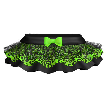 Neon Green Leopard Print Skirt Black Tulle [3.0]