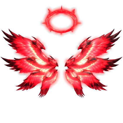 Neon Angel Wings Emissive Halo - Red