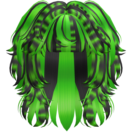Messy Scene Short Pigtail Wolf Cut Raccoon Green Roblox item