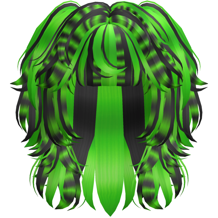 Messy Scene Short Pigtail Wolf Cut Raccoon Green