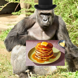 empty baseplate with a gorilla eating pancakes icon