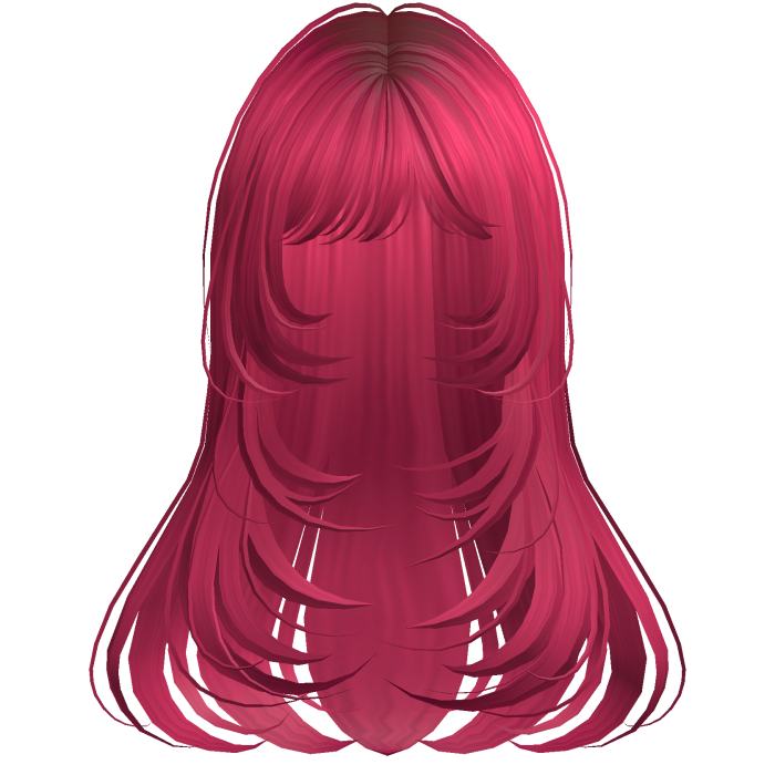 Long Straight Wispy Layers Hot Pink