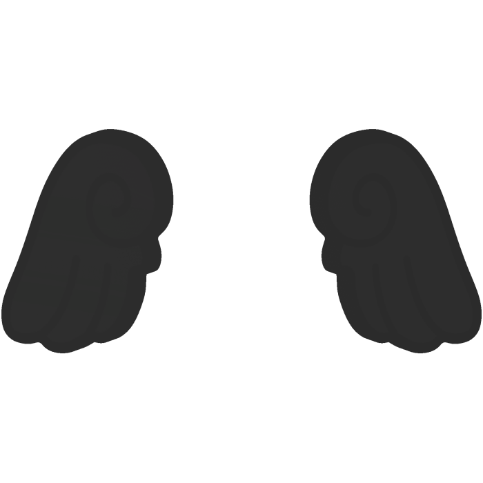 ♡ Cute Chibi Glowing Angel Wings in Black