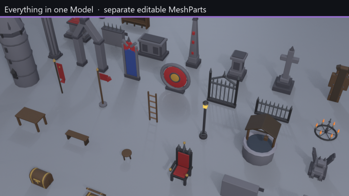 Dark Fantasy Gothic Props Pack x50 Cathedral preview 2