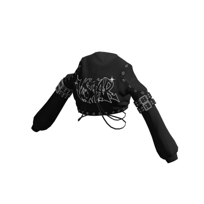 Emo Cut Shoulder Cropped Sweater