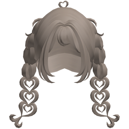  Cute Ash Braided Heart Pigtails Roblox item