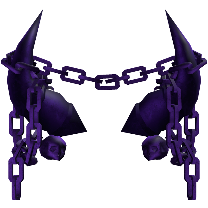 Purple Gothic Skull Chained Horns 