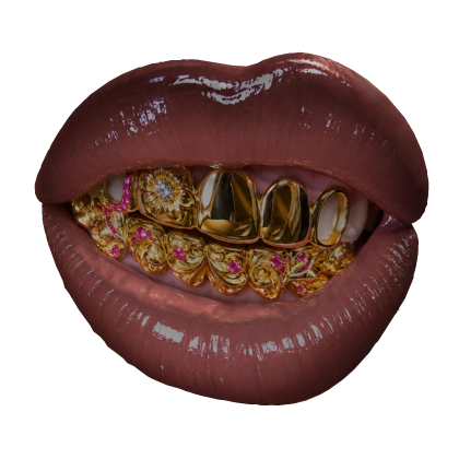 Rosy Mauve Gold Grillz