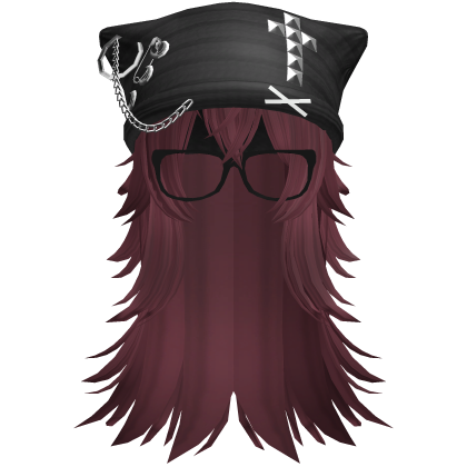 Emo Moe Red Long Wispy Hair /w Beanie