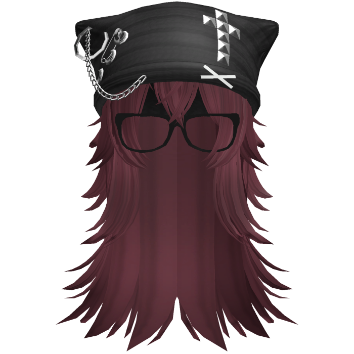 Emo Moe Red Long Wispy Hair /w Beanie