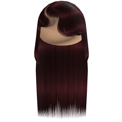 Sleek Side Swoop Bang Straight Hair (Burgundy)