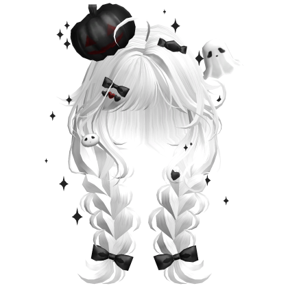 Halloween Cute Pumpkin Braids (White) Roblox item
