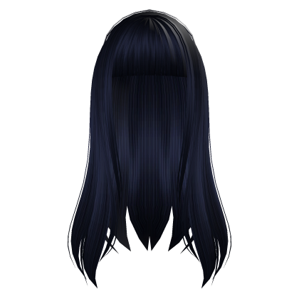 wispy long straight blue moe hair  Roblox item
