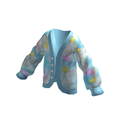 Oversized Cardigan Kawaii Rainbow Cloud Blue