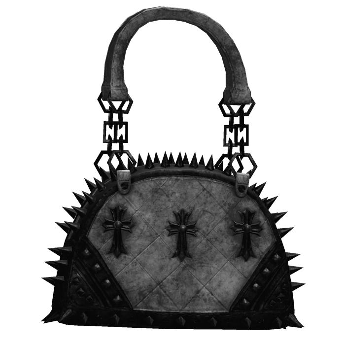 Gothic Spiked Cross Handbag – White