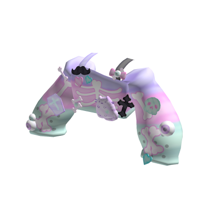 pastel goth harajuku ribcage cross cat sweater thumbnail
