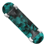 Y2K Icy Blue Apocalyptic Sky Emo Grunge Skateboard
