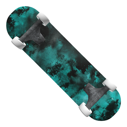Y2K Icy Blue Apocalyptic Sky Emo Grunge Skateboard