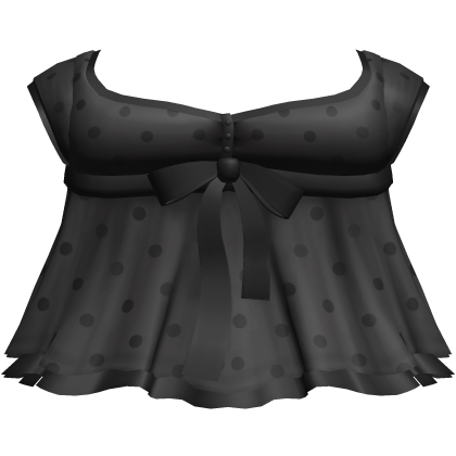♡: black polka delicate dainty babydoll top