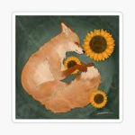 Sunflowers and fox