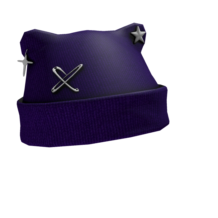 Y2K Star Pin Beanie - Purple