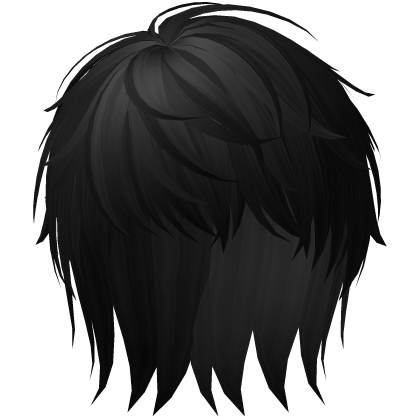 Messy Fringe Anime Boy Hair (Black) Roblox item