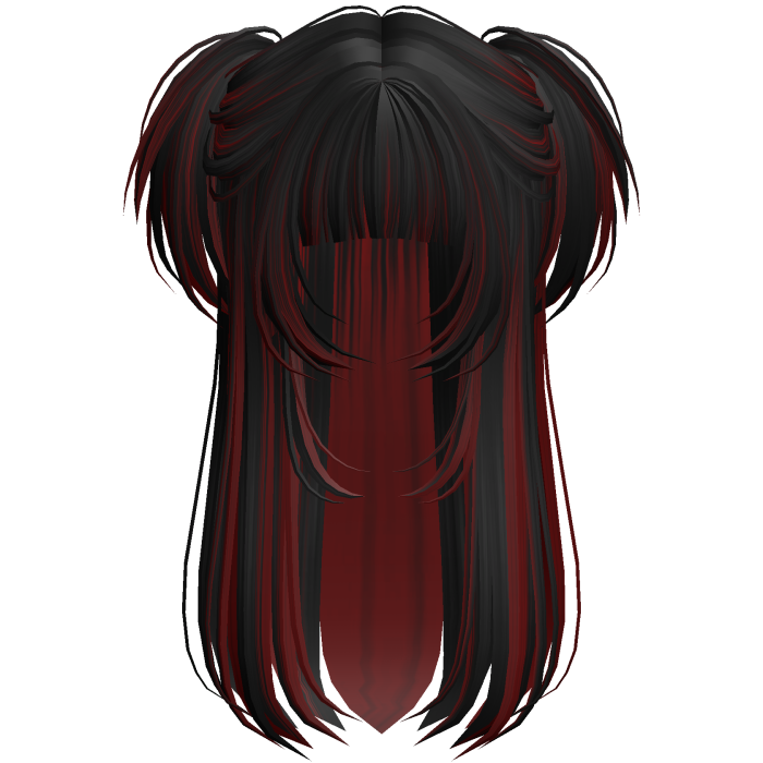Vamp Long Straight Pigtails Black&Red