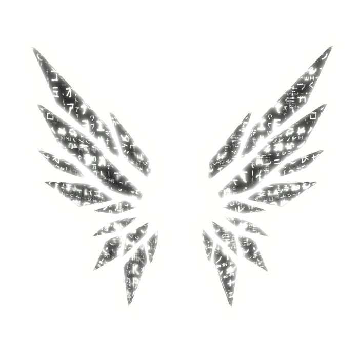 Emissive Sparkeling Dark-White Hacker Wings
