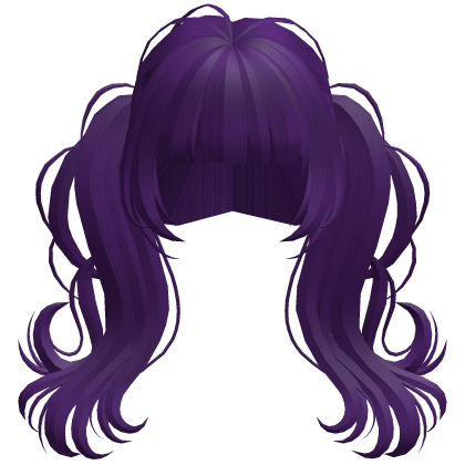 Cute Curly Fluffy Pigtails (Purple) Roblox item